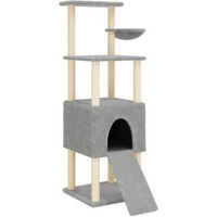 Produktbild von vidaXL Kratzbaum für Katzen mit Sisal-Kratzsäulen und Plüsch in Grau