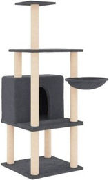 vidaXL Kratzbaum für Katzen mit Sisal Kratzsäulen und Plüsch in Grau – Bild 1 von 11