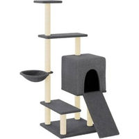 Produktbild von vidaXL Kratzbaum für Katzen mit Sisal-Kratzsäulen und Plüsch in Grau