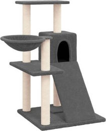 vidaXL Kratzbaum für Katzen mit Sisal-Kratzsäulen und Plüsch in Grau 82 cm – Bild 1 von 9
