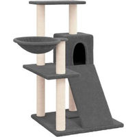 Produktbild von vidaXL Kratzbaum für Katzen mit Sisal-Kratzsäulen und Plüsch in Grau 82 cm