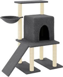 vidaXL Kratzbaum für Katzen mit Sisal-Kratzsäulen und Plüsch in Grau – Bild 1 von 7