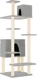 vidaXL Kratzbaum für Katzen mit Sisal-Kratzsäulen und Plüsch in Grau – Bild 1 von 10