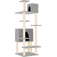 Produktbild von vidaXL Kratzbaum für Katzen mit Sisal-Kratzsäulen und Plüsch in Grau