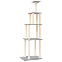 Produktbild von vidaXL Kratzbaum für Katzen mit Sisal-Kratzsäulen und Plüsch in Grau