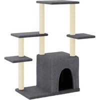 Produktbild von vidaXL Kratzbaum für Katzen mit Sisal-Kratzsäulen und Plüsch in Grau