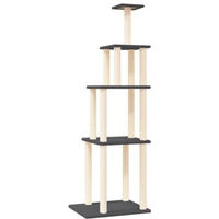 Produktbild von vidaXL Kratzbaum für Katzen mit Sisal-Kratzsäulen und Plüsch in Grau