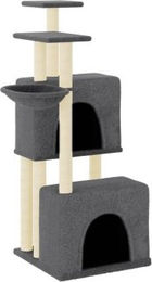 vidaXL Kratzbaum für Katzen mit Sisal-Kratzsäulen und Plüsch in Grau – Bild 1 von 11