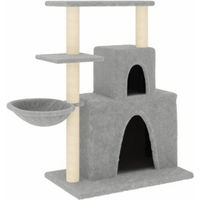 Produktbild von vidaXL Kratzbaum für Katzen mit Sisal-Kratzsäulen und Plüsch in Grau