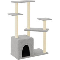 Produktbild von vidaXL Kratzbaum für Katzen mit Sisal-Kratzsäulen und Plüsch in Grau