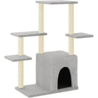 Produktbild von vidaXL Kratzbaum für Katzen mit Sisal Kratzsäulen und Plüsch in Grau
