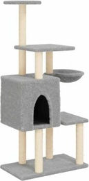 vidaXL Kratzbaum für Katzen mit Sisalkratzsäulen und Plüsch in Grau – Bild 1 von 6