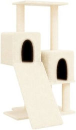 VidaXL Kratzbaum für Katzen mit Sisalsäulen und Katzenhöhlen in Beige aus Plüsch – Bild 1 von 10