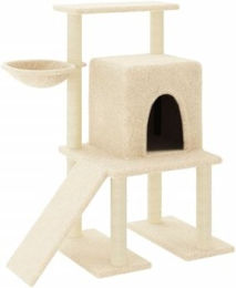 VidaXL Kratzbaum für Katzen mit Sisalsäulen und Plüsch in Beige – Bild 1 von 2