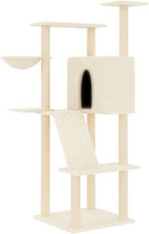 vidaXL Kratzbaum für Katzen mit Sisalsäulen und Plüsch in Beige – Bild 1 von 10