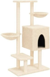 vidaXL Kratzbaum für Katzen mit Sisalsäulen und Plüsch in Beige – Bild 1 von 4
