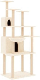 VidaXL Kratzbaum für Katzen mit Sisalsäulen und Plüsch in Creme/Beige – Bild 1 von 11