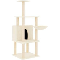 Produktbild von VidaXL Kratzbaum für Katzen mit Sisalsäulen und Plüsch in Creme/Beige