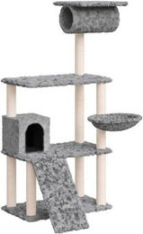 vidaXL Kratzbaum Grau mit Sisal-Kratzsäulen 131 cm – Bild 1 von 9