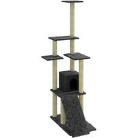 Produktbild von vidaXL Kratzbaum Grau mit Sisal-Kratzsäulen 155 cm