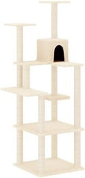 vidaXL Kratzbaum Jumbo für Katzen mit Katzenhöhle und Sisal-Kratzsäule aus Plüsch in Beige 153cm – Bild 1 von 10
