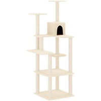 Produktbild von vidaXL Kratzbaum Jumbo für Katzen mit Katzenhöhle und Sisal-Kratzsäule aus Plüsch in Beige 153cm
