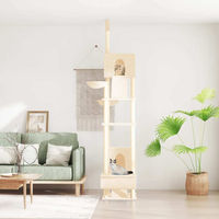 Produktbild von vidaXL Kratzbaum mit Deckenspanner Creme aus Plüsch und Sisal 277-303 cm