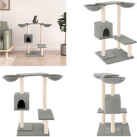 Produktbild von vidaXL Kratzbaum mit Kratzsäulen in Hellgrau 82 cm für Katzen