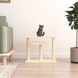 vidaXL Kratzbaum mit Plattformen aus Plüsch und Sisal in Creme 62,5 cm – Bild 1 von 1