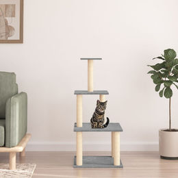 vidaXL Kratzbaum mit Sisal-Kratzsäulen aus Plüsch in Hellgrau 111 cm – Bild 1 von 1