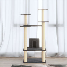 vidaXL Kratzbaum mit Sisal-Kratzsäulen Dunkelgrau 110 cm – Bild 1 von 1