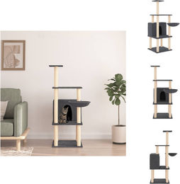 vidaXL Kratzbaum mit Sisal-Kratzsäulen Dunkelgrau 132 cm – Bild 1 von 1