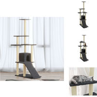 Produktbild von vidaXL Kratzbaum mit Sisal-Kratzsäulen Dunkelgrau 155 cm