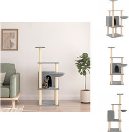 vidaXL Kratzbaum mit Sisal-Kratzsäulen Hellgrau 132 cm – Bild 1 von 1