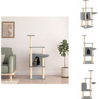 Produktbild von vidaXL Kratzbaum mit Sisal-Kratzsäulen Hellgrau 132 cm
