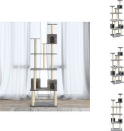 vidaXL Kratzbaum mit Sisal-Kratzsäulen Hellgrau 188 cm – Bild 1 von 1