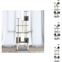 Produktbild von vidaXL Kratzbaum mit Sisal-Kratzsäulen Hellgrau 188 cm