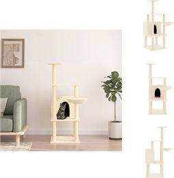 vidaXL Kratzbaum mit Sisal-Kratzsäulen in Creme 132 cm – Bild 1 von 1