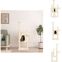 Produktbild von vidaXL Kratzbaum mit Sisal-Kratzsäulen in Creme 132 cm
