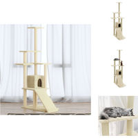 Produktbild von vidaXL Kratzbaum mit Sisal-Kratzsäulen in Creme 155 cm