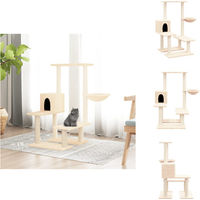 Produktbild von vidaXL Kratzbaum mit Sisal-Kratzsäulen in Creme 94,5 cm