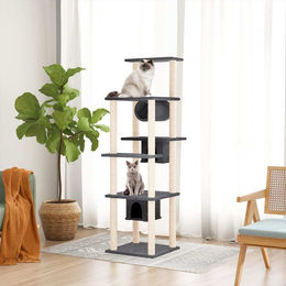 vidaXL Kratzbaum mit Sisal-Kratzsäulen in Dunkelgrau 169 cm – Bild 1 von 2