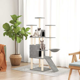 vidaXL Kratzbaum mit Sisal-Kratzsäulen in Hellgrau 154 cm – Bild 1 von 1