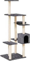 vidaXL Kratzbaum mit Sisal-Kratzsäulen in Dunkelgrau 142 cm – Bild 1 von 9