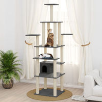 Produktbild von vidaXL Kratzbaum mit Sisal-Kratzsäulen in Dunkelgrau 183 cm