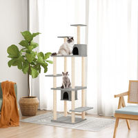 Produktbild von vidaXL Kratzbaum mit Sisal-Kratzsäulen in Grau 176 cm