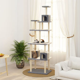 vidaXL Kratzbaum mit Sisal-Kratzsäulen in Grau 188 cm – Bild 1 von 7