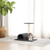 Produktbild von vidaXL Kratzbaum mit Tunnel aus Plüsch und Sisal Dunkelgrau 60x34,5x50 cm