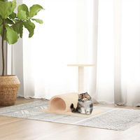 Produktbild von vidaXL Kratzbaum mit Tunnel aus Plüsch und Sisal in Creme 60x34,5x50 cm