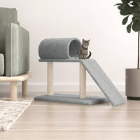 Produktbild von vidaXL Kratzbaum mit Tunnel und Rampe in Hellgrau 55,5 cm aus Plüsch und Sisal